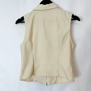 NWOT Cider Woven Collar Solid Zipper Tank Top Beige | TAGS CUT OUT SEE NOTES thumbnail 10