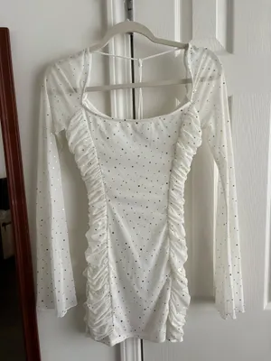 White Sequin Mini Lucy in the Sky Dress thumbnail 4