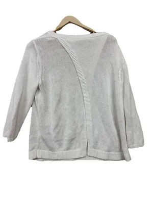 (RFB3) Banana Republic Womens XL Cream Open Back Sweater Crossover Knit Pullover thumbnail 7