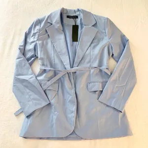 Lioness Olympia Blazer Dress‎ Womens Size M Blue Belted Mini Long Sleeve thumbnail 1