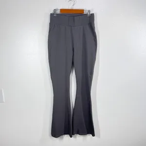 PINK SODA SPORT Ribbed Flare Leggings Pants Charcoal‎ Grey Size Large Athletic thumbnail 2