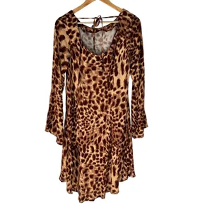 Princess Polly Halo Bias Mini Dress Leopard Animal Print Brown US 14 Curve NWT thumbnail 3