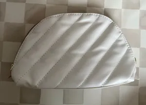 YSL Quilted White Zippered Cosmetic Pouch 9”x5”x2” NEW thumbnail 1