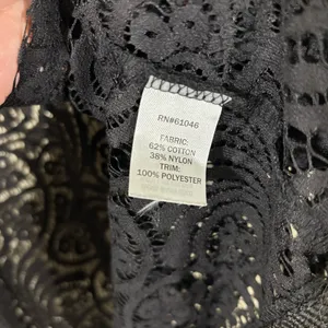 Vanity Y2K Black Lace Cover-Up Kimono with Fringe Size L thumbnail 4