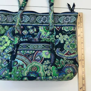 Vera Bradley Tote‎ Bag Quilted Floral Lightweight Travel Carry On Green thumbnail 9