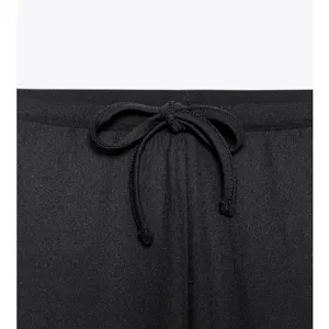 Zara NWT stretchy black wide leg drawstring pants thumbnail 7