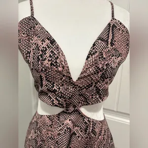 Superdown Blush Pink Snake Print Dress Size L thumbnail 5