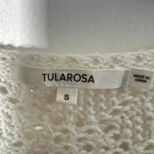 Tularosa Sweater Womens Small Cream Pointelle Knit Cropped Boho thumbnail 3