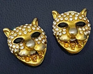 Vintage Jaguar Head Clip On Earrings thumbnail 4