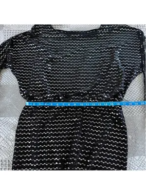 Jessica Howard Cocktail Dress, Black Silver Sparkle 12 Knee Length Long Sleeve thumbnail 9