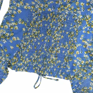 New ASTR the Label Blue Yellow Floral Long Sleeve Sweetheart Dress Size Medium thumbnail 5