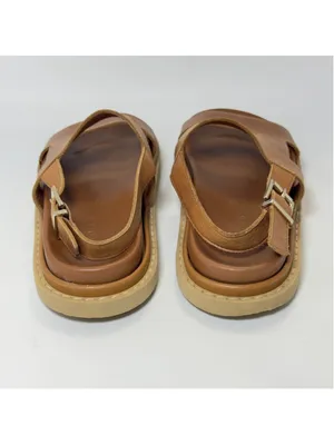 ALOHAS Lorelei Cut Out Leather Footbed Flat Sandal Tan Size 8.5 thumbnail 8