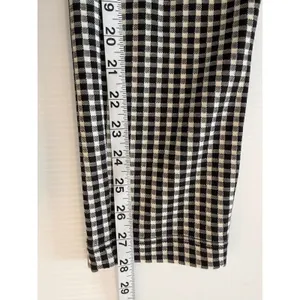 Maeve Anthropologie Gingham Check High‎ Rise Tapered Pants Black White Womens 10 thumbnail 7