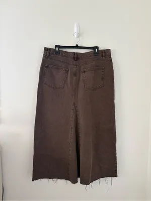 Reformation Jeans Tazz Maxi Brown Denim Skirt Size 31 thumbnail 3