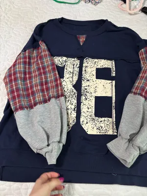 Long sleeve number over sized t shirt thumbnail 2