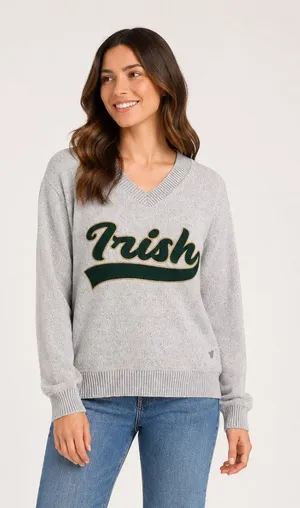 Varsity Spirit Irish V-Neck Sweater XS Green Gold thumbnail 1