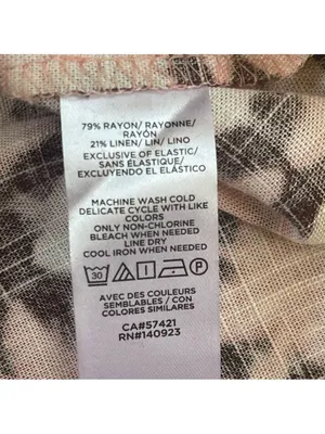 LOFT Geometric Print Linen blend Smocked Swing Tank Top Pink White Brown Size L thumbnail 9