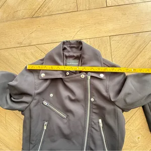 Club Monaco Black Scuba Moto Lacarrah Jacket Belted Size S/P thumbnail 12