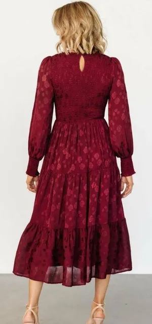 Baltic Born Stockholm Smocked Midi Dress Long Sleeve New Without Tags thumbnail 2