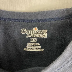Carhartt For Women T-Shirt Size XS Blue Short Sleeve Stretch WK204 NVY thumbnail 4