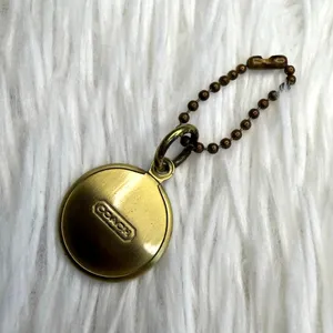 1" Coach Metal Circle Hangtag Hang Tag Bag Charm thumbnail 2