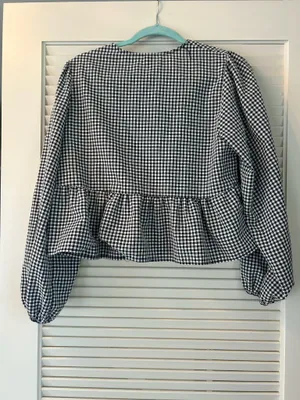 Shein Gingham Tie Top Front thumbnail 5