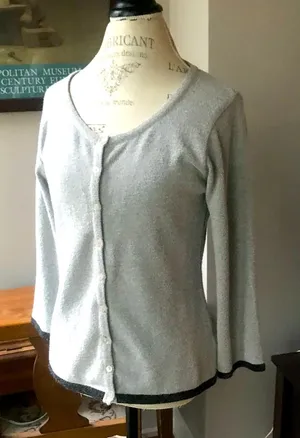 Arden B Gray Button Up Cardigan Sz M thumbnail 1