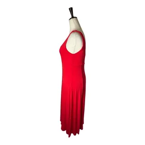 Spencer + Shaw Dress Women XS Red Sleeveless Scoop‎ Neck Fit And Flare Midi thumbnail 6