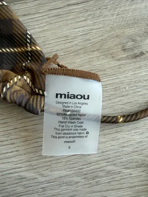 Revolve Miaou Bikini in Chocolate Plaid thumbnail 4