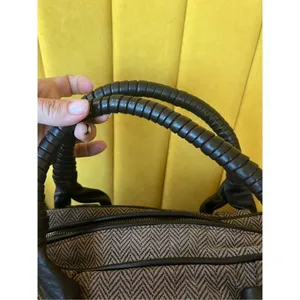 Giorgio Armani vintage fabric with Leather Hand Bag thumbnail 4