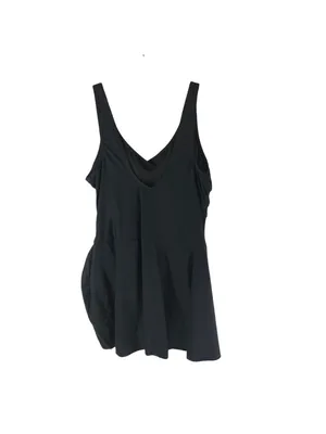 Halara Black Sleeveless Ruched Faux Wrap Mini Dress With Tie Detail Size L thumbnail 2
