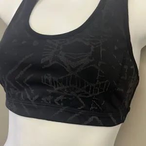 Free People Movement Black/Gray/Coral Abstract Pullover Zip-Up Sports Bra- Small thumbnail 3