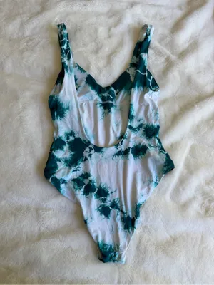 Dippin Daisy’s Swimwear One Piece Teal Tie Dye Size Small thumbnail 4
