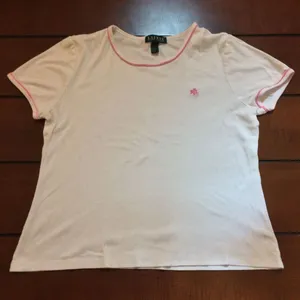 Y2K Lauren Ralph Lauren monogrammed white t shirt large thumbnail 1