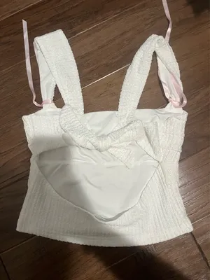 Beginning Boutique White Tank Top Open Back thumbnail 3
