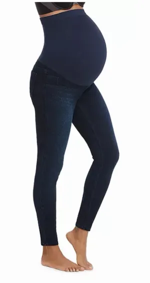 SPANX Mama Faux Denim Maternity Leggings Pull-On Shaping Dark Wash Size S thumbnail 1