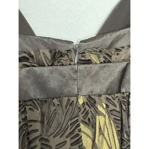Kay Unger Metallic Floral Velvet Brocade Bubble Dress Size 4 Silk thumbnail 6