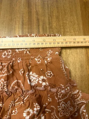 Aerie Ruffle Mini Skirt Jupiter Brown Size Medium thumbnail 6