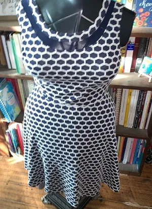 Pixley Stitchfix navy and white pinup girl fit and flare M dress thumbnail 1