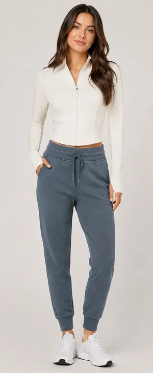 Lululemon Warm Down Jogger Size 2‎ Womens Blue Gray Tapered Stretch #QR8-3 thumbnail 1