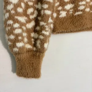 Abercrombie & Fitch Soft Collection Animal Eyelash Knit Sweater Carmel Cream XS thumbnail 4