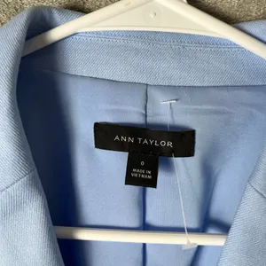 Ann Taylor The Oversized Peak Lapel Blazer Linen Twill Ojai Sky Blue‎ Size 0 thumbnail 5