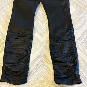Joe’s Jeans Black Coated The Charlie High Rise Skinny Ankle Scrunched Jeans - 26 thumbnail 3