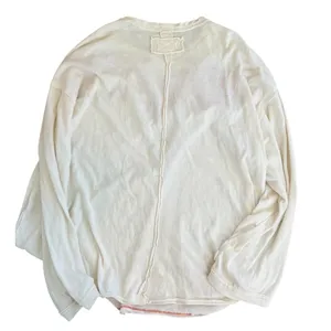 Free People We The Free Fly By Long Sleeve Tshirt Ivory Combo Star Embroidered M thumbnail 9