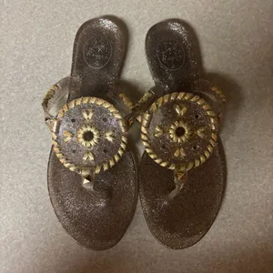 Jack Rogers Georgica Multicolor Glitter Preppy Resortwear Studded Jelly Sandal 8 thumbnail 3