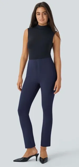 Halara M tapered Mid Rise Pocket Work Pants In Dress Blues thumbnail 1