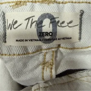 Free People We The Free Off White Zip Front Denim Shortalls Size 0 NWT thumbnail 11