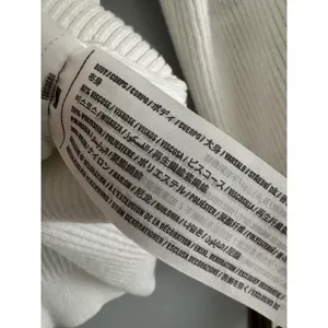 Abercrombie & Fitch White Ribbed V Neck Ballon Sleeve Sweater Size Medium thumbnail 6