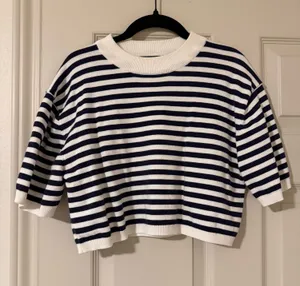 Cropped striped tee Multiple thumbnail 1