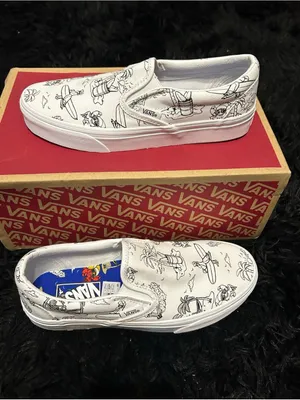 VANS white u-color u-paint slip on shoes sneakers women’s 7 new thumbnail 8